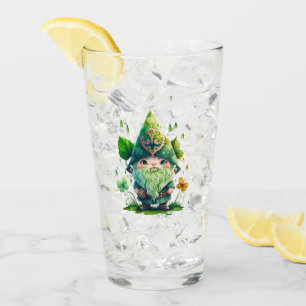 Whimsical Gnome Surrounded by Vibrant Leaves Glass