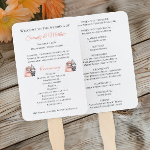 Whimsical Gnome Woodland Forest  Wedding Program Hand Fan