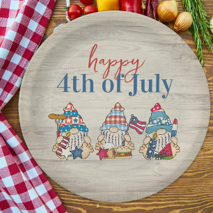 Whimsical Gnomes BBQ Farmhouse 4th Of July Party Paper Plate
