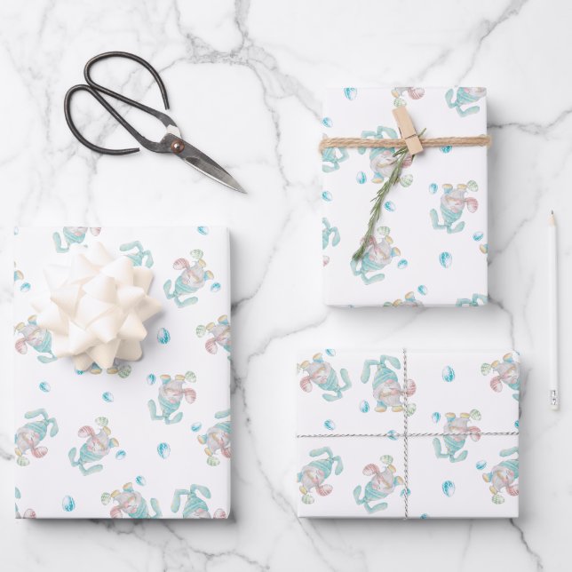 Whimsical Gnomes Easter Wrapping Paper Sheet (Front)