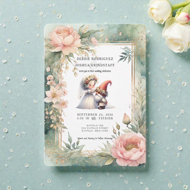 Whimsical Gnomes Fun Wedding Invitation  (Creator Uploaded)
