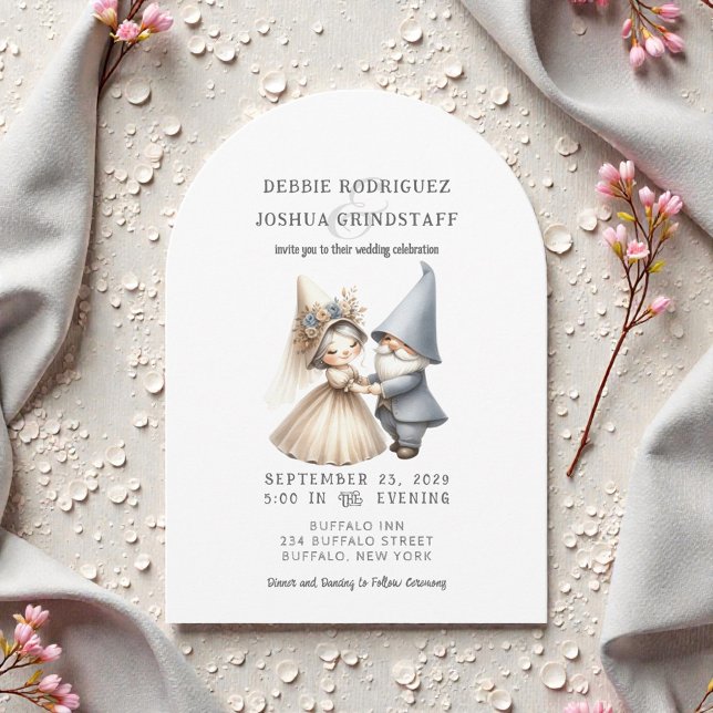 Whimsical Gnomes Fun Wedding Invitation  (Creator Uploaded)