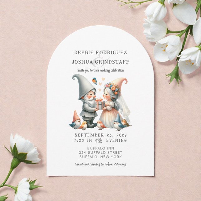 Whimsical Gnomes Fun Wedding Invitation  (Creator Uploaded)