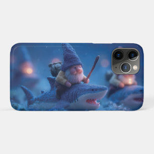 Whimsical Gnomes Riding on Sharks iPhone 11 Pro Case