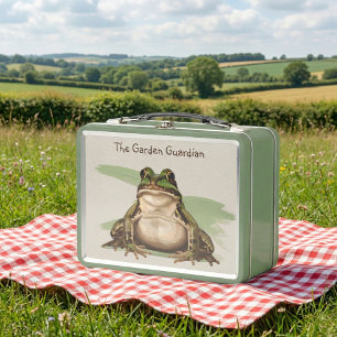 Whimsical Goblincore Frog Retro Nature Lover Metal Lunch Box