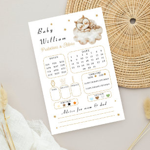 Whimsical Gold Star Baby Predictions Advice Game