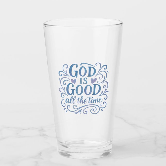 Whimsical Good is Good Typography Glass (Front)