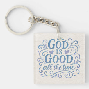Whimsical Good is Good Typography Key Ring