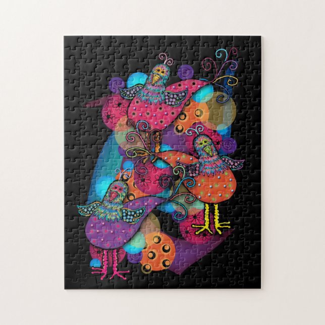 Whimsical Goofy Birds Jigsaw Puzzle (Vertical)