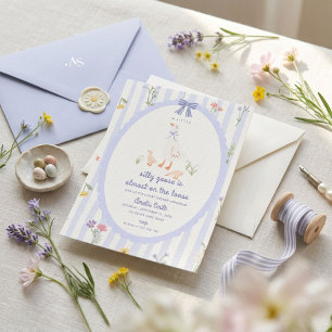 Whimsical Goose Garden Baby Shower Invitation