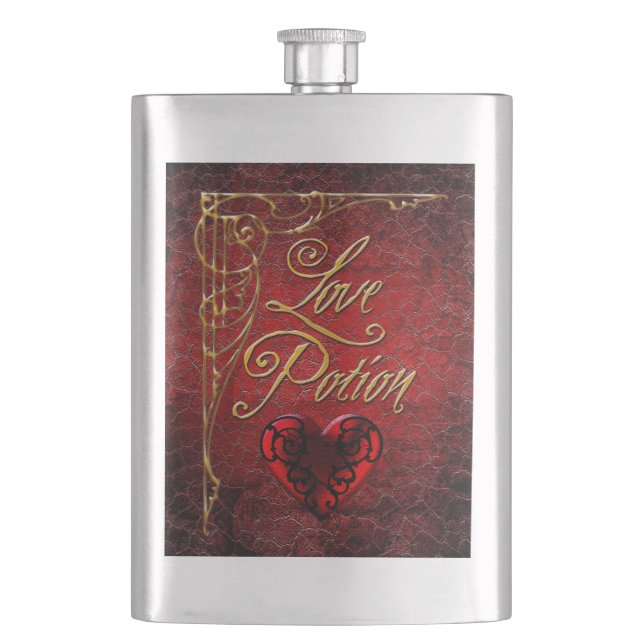 Whimsical Goth Love Potion Hip Flask (Front)