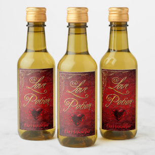 Whimsical Goth Love Potion Wine Label