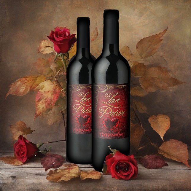 Whimsical Goth Love Potion Wine Label (Creator Uploaded)