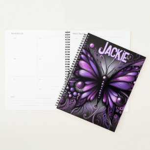 Whimsical Gothic Butterfly Purple Personalised Planner