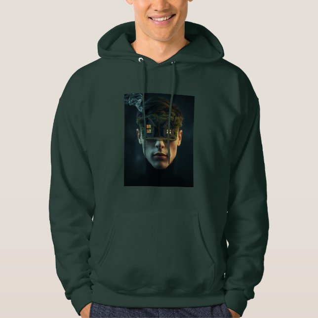 Whimsical Gothic Face Architecture Hoodie  (Front)