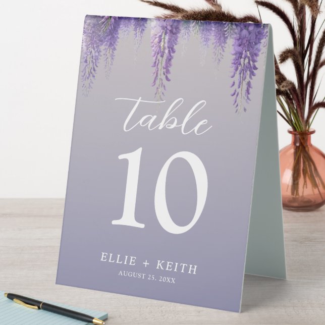 Whimsical Gradient Purple Floral Wedding (In SItu (Table))