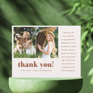 Whimsical Graduation Two Photo Thank You Postcard