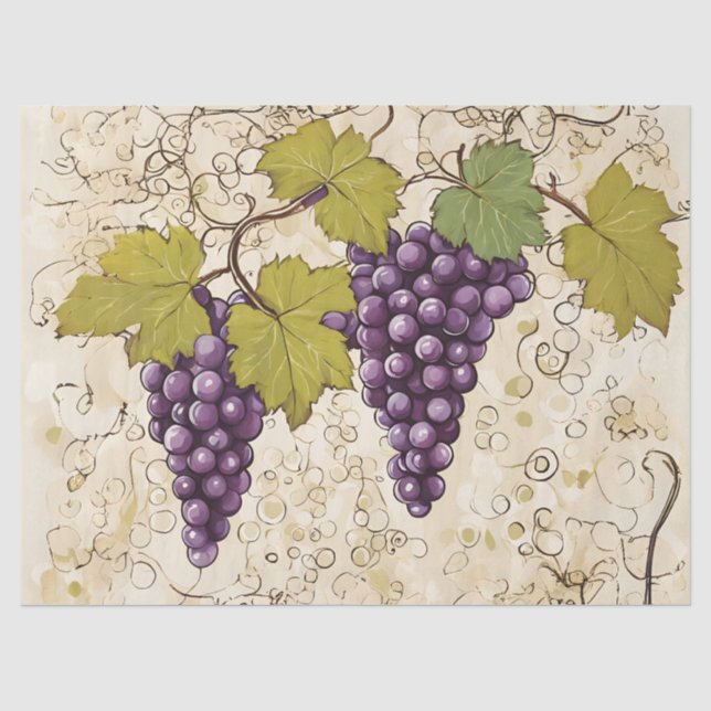 Whimsical Grapes Tissue Paper (Front)