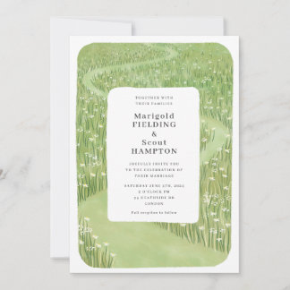 Whimsical Green Grass Wedding Invitation
