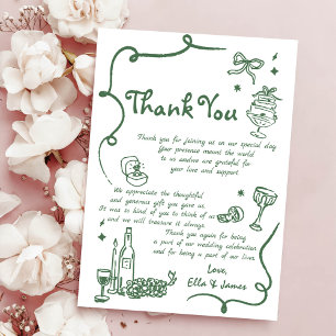 Whimsical Green Hand Drawn Wedding Invitation