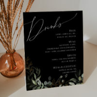Whimsical Greenery and Gold | Black Wedding Drinks