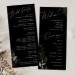 Whimsical Greenery and Gold | Black Wedding Program<br><div class="desc">Step into a world of enchantment with our whimsical greenery and gold | black wedding program, perfect for your botanical spring boho wedding ceremony. Adorned with sage green eucalyptus and gold accents, this wedding program exudes elegance and modern whimsy. Imagine strolling through a magical summer garden, surrounded by the soothing...</div>