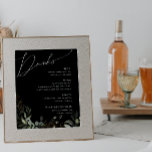 Whimsical Greenery Gold Black Wedding Drinks Menu Poster<br><div class="desc">Step into a world of enchantment with our whimsical greenery gold black wedding drinks menu poster, perfect for your botanical spring boho wedding. Adorned with sage green eucalyptus and gold accents, this drinks menu poster exudes elegance and modern whimsy. Imagine strolling through a magical summer garden, surrounded by the soothing...</div>
