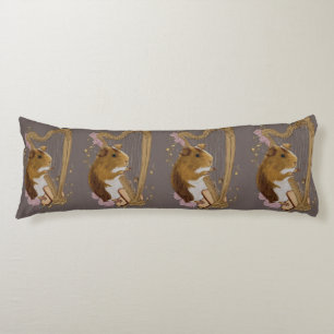 Whimsical Guinea Pig Harpist Body Cushion