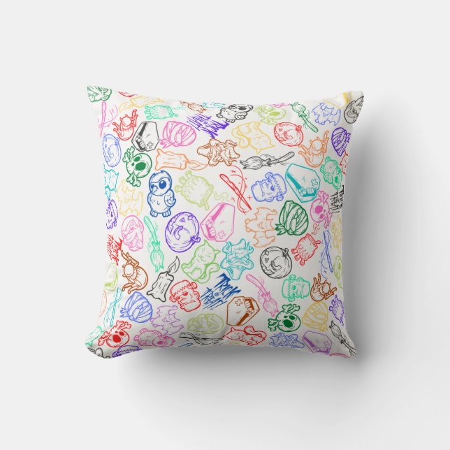 Whimsical Halloween: A Colourful and Playful Desig Cushion (Front)