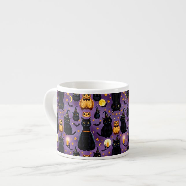 Whimsical Halloween Animals  Espresso Cup (Front Left)