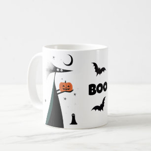 Whimsical Halloween 'BOO!' with Spooky Character  Coffee Mug