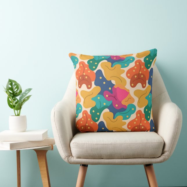 Whimsical Halloween Fall Leaves Seamless Pattern  Cushion (Chair)