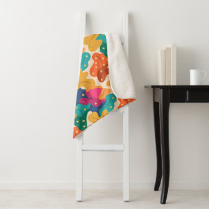 Whimsical Halloween Fall Leaves Seamless Pattern Sherpa Blanket