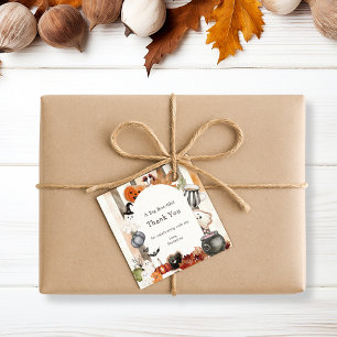 Whimsical Halloween Ghost Pumpkin Baby Shower Than Favour Tags