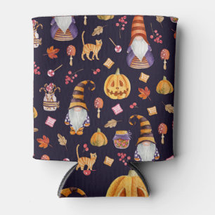 Whimsical Halloween: Gnomes & Pumpkins Can Cooler
