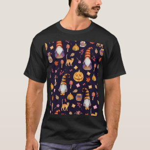 Whimsical Halloween: Gnomes & Pumpkins T-Shirt