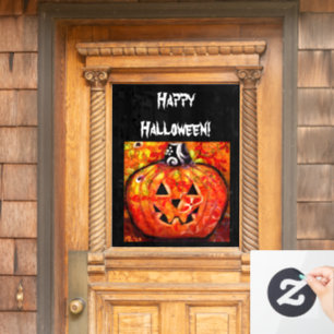 Whimsical Halloween Jack-O-Lantern Abstract Orange