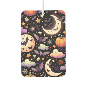 Whimsical Halloween Night Sky Pattern Car Air Freshener