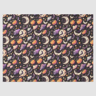 Whimsical Halloween Night Sky Pattern Tissue Paper