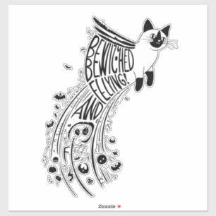 Whimsical Halloween Soar: Siamese Cat in Flight