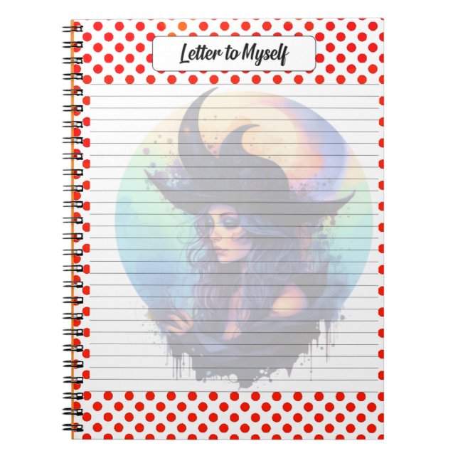 Whimsical Halloween Themed Letter to Self Notebook (Front)