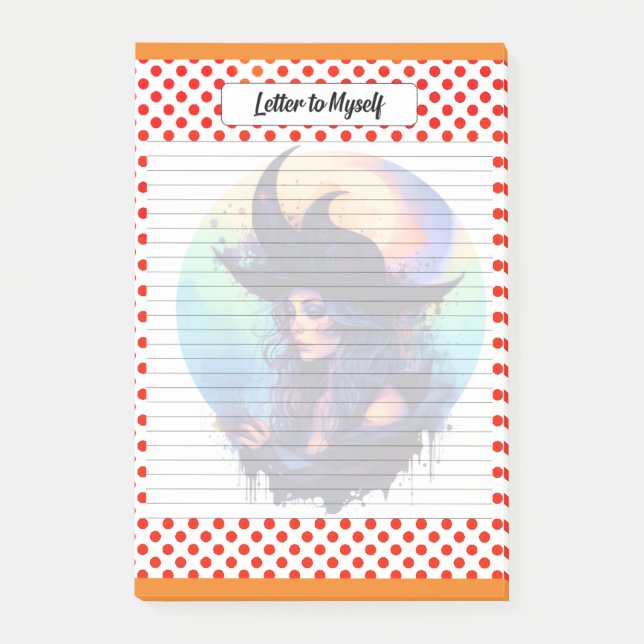 Whimsical Halloween Themed Letter to Self Post-it Notes (Front)