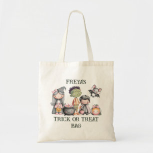 Whimsical Halloween Trick or Treat Tote Bag