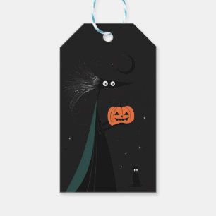 Whimsical Halloween Witch Gift Tag - 3 Colours