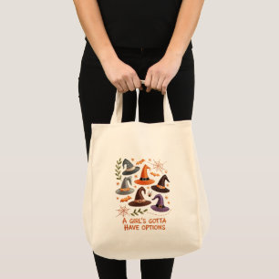Whimsical Halloween Witch Hat Embroidery Design – Tote Bag