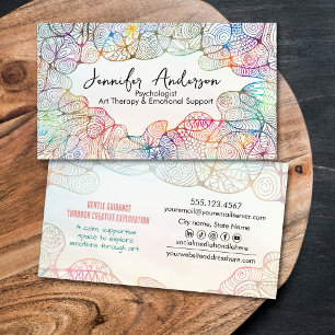Whimsical Hand-Drawn Art Therapist Business Card