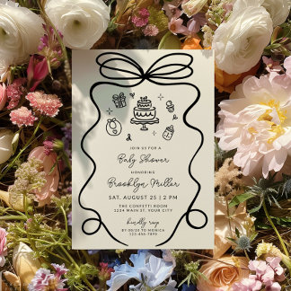 Whimsical Hand Drawn Baby Shower Invitation
