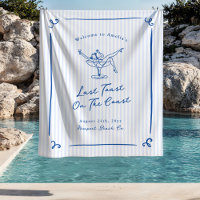 Whimsical Hand Drawn Blue Last Toast on the Coast