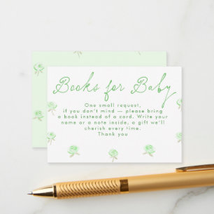 Whimsical Hand Drawn Books For Baby Baby Shower Enclosure Card