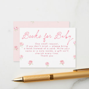 Whimsical Hand Drawn Books For Baby Baby Shower Enclosure Card